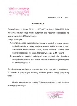 Referencje Książnica Beskidzka